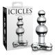 Icicles Nr. 47 - triguba karoliukų, stiklinis analinis dildo (skaidrus) 