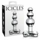 Icicles No. 47 - trigubo karoliukų, stiklinis analinis dildo (permatomas)