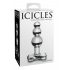 Icicles Nr. 47 - triguba karoliukų, stiklinis analinis dildo (skaidrus) 