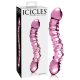 Icicles No. 55 - dvipusis, G-taško stiklo dildo (rožinė) 