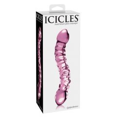   Icicles No. 55 – dvipusis, G-taško stiklo dildo (rožinė)""
