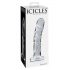 Icicles No. 62 - stiklinis dildo su peniu (skaidrus)