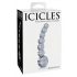 Icicles No. 66 - išlenktas, burbulinis, stiklinis dildo (permatomas)