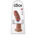 King Cock 9 - tvirtinamas realistiškas dildo (23cm) - tamsiai natūrali spalva 