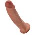 King Cock 9 - tvirtinamas realistiškas dildo (23cm) - tamsiai natūrali spalva 