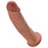 King Cock 9 - tikroviškas dildo su siurbimo taurele (23 cm) - tamsiai natūrali spalva