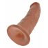 King Cock 9 - tvirtinamas realistiškas dildo (23cm) - tamsiai natūrali spalva 