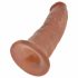 King Cock 9 - tikroviškas dildo su siurbimo taurele (23 cm) - tamsiai natūrali spalva