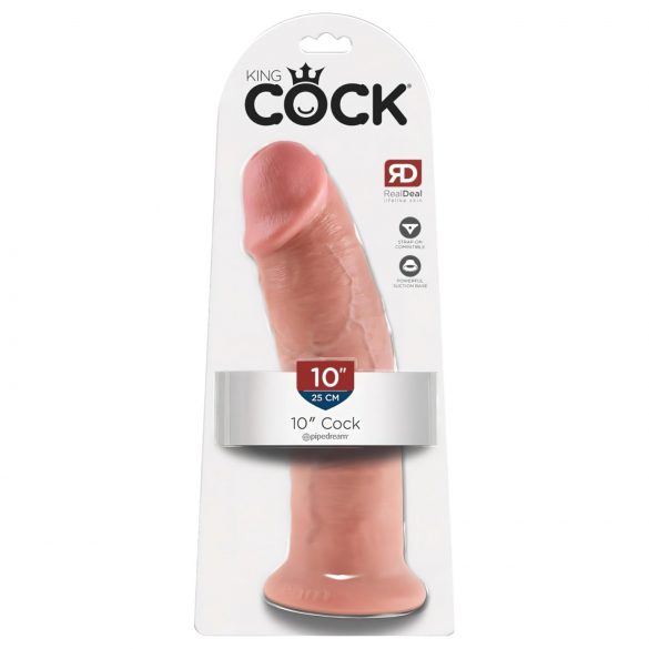 King Cock 10 - didelis prilimpantis dildo (25 cm) - natūralus 