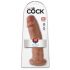 King Cock 10 - dideli prisitvirtinantis dildo (25 cm) - tamsiai natūralios spalvos 