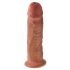 King Cock 10 - dideli prisitvirtinantis dildo (25 cm) - tamsiai natūralios spalvos 