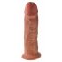 King Cock 10 - didelis siurbtuku pritvirtinamas dildo (25 cm) - tamsiai kūno spalvos