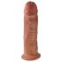 King Cock 10 - didelis dildo su siurbtuko pagrindu (25 cm) - tamsi natūrali spalva