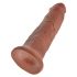 King Cock 10 - dideli prisitvirtinantis dildo (25 cm) - tamsiai natūralios spalvos 