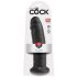 King Cock 10 - didelis prilimpančiu pagrindu dildo (25cm) - juodas 