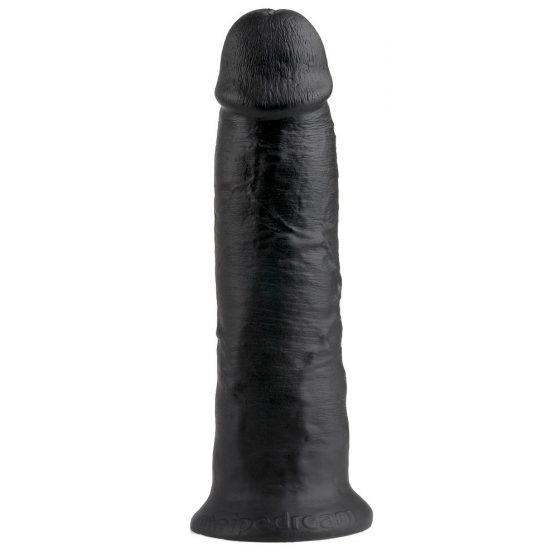 King Cock 10 - didelis prilimpančiu pagrindu dildo (25cm) - juodas