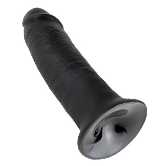 King Cock 10 - didelis prilimpančiu pagrindu dildo (25cm) - juodas