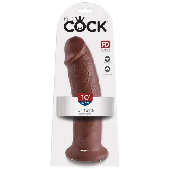 King Cock 10 - didelis lipnus dildo (25 cm) - rudas 