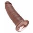 King Cock 10 – didelis dildo su siurbtuku (25 cm) – rudas