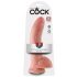 King Cock 9 - didelis, prisisiurbiantis, su sėklidėmis dildo (23cm) - natūralus 