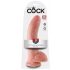 King Cock 9 - didelis prisegamas dildo su sėklidėmis (23cm) - kūno spalvos