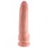 King Cock 9 - didelis prisegamas dildo su sėklidėmis (23cm) - kūno spalvos