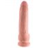 King Cock 9 - didelis prisegamas dildo su sėklidėmis (23cm) - kūno spalvos