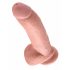 King Cock 9 - didelis prisegamas dildo su sėklidėmis (23cm) - kūno spalvos