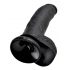 King Cock 9 - didelis siurbtuku, su sėklidėmis dildo (23cm) - juodas 