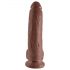 King Cock 9 - didelis dildo su siurbtuku ir sėklytėmis (23 cm) - rudas