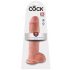 King Cock 11 - didelis prisitvirtinantis dildo su sėklidėmis (28cm) - natūralus 