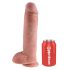 King Cock 11 - didelis prisitvirtinantis dildo su sėklidėmis (28cm) - natūralus 