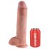 King Cock 11 - su siurbtuku, su sėklidėmis dildo (28 cm) - natūralios spalvos