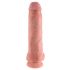 King Cock 11 - didelis prisitvirtinantis dildo su sėklidėmis (28cm) - natūralus 