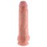 King Cock 11 - su siurbtuku, su sėklidėmis dildo (28 cm) - natūralios spalvos