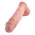 King Cock 11 - su siurbtuku, su sėklidėmis dildo (28 cm) - natūralios spalvos