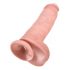 King Cock 11 - su siurbtuku, su sėklidėmis dildo (28 cm) - natūralios spalvos