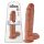 King Cock 11 - didelis siurbtuku, su sėklidėmis dildo (28cm) - tamsiai natūrali spalva 