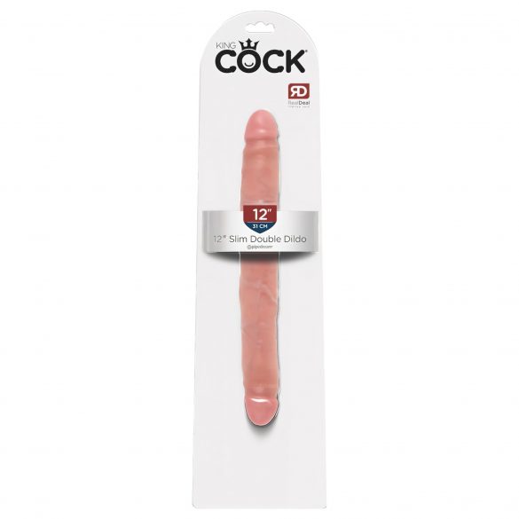 King Cock 12 Slim - tikroviškas dvigubas dildo (31 cm) - natūralus