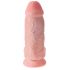 King Cock 9 Chubby - su siurbtuku, sėklidėmis dildo (23 cm) - natūrali spalva 