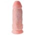 King Cock 9 Chubby - prilimpančiu pagrindu, sėklidėtas dildo (23cm) - natūralus