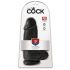 King Cock 9 Chubby - su prilipusia baze, su kapšeliu dildo (23 cm) - juodas 