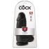 King Cock 9 Chubby - prisisiurbiantis su sėklidėmis dildo (23 cm) - juodas