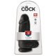 King Cock 9 Chubby - su prilipusia baze, su kapšeliu dildo (23 cm) - juodas 