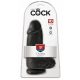 King Cock 9 Chubby - prisisiurbianti, su sėklidėmis dildo (23 cm) - juoda