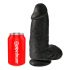 King Cock 9 Chubby - su prilipusia baze, su kapšeliu dildo (23 cm) - juodas 