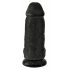 King Cock 9 Chubby - prisisiurbianti, su sėklidėmis dildo (23 cm) - juoda