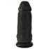 King Cock 9 Chubby - prisisiurbiantis su sėklidėmis dildo (23 cm) - juodas