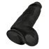 King Cock 9 Chubby - su prilipusia baze, su kapšeliu dildo (23 cm) - juodas 