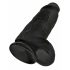 King Cock 9 Chubby - prisisiurbiantis su sėklidėmis dildo (23 cm) - juodas